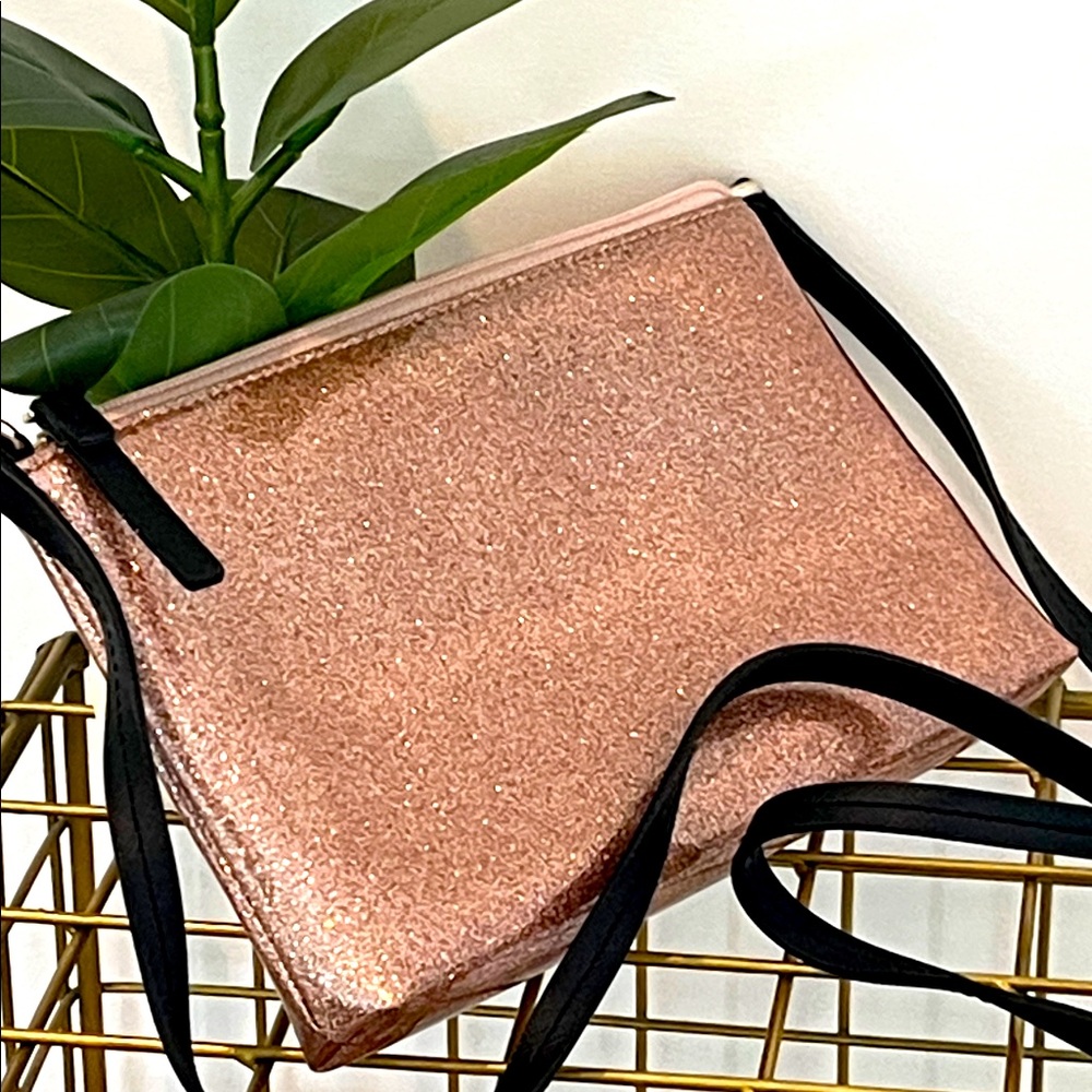 Kate Spade Rose Gold Glitter with Black Leather Bow NWOT - Picture 5 of 5